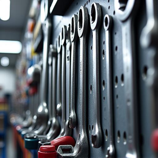 An organized wall of professional automotive tools
