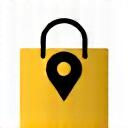 Icon of a shopping bag and map pin representing click and collect